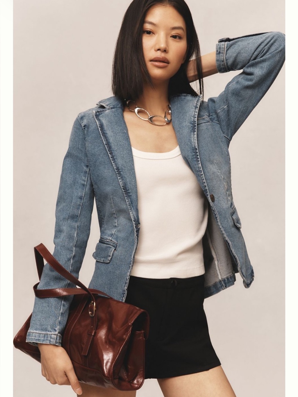 Dear John Light Blue Denim Blazer Jacket
